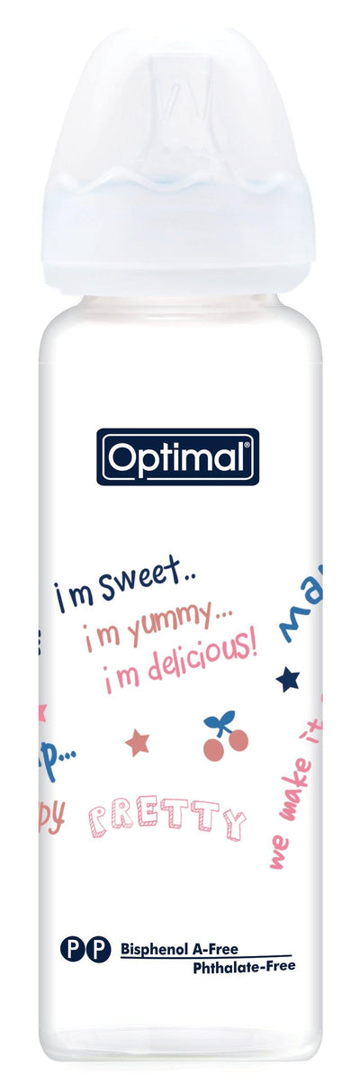 Optimal Bottle Slim Waist- Glass- Round Nipple 240ml