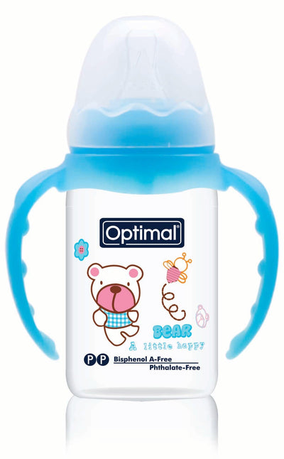 Optimal Bottle Slim Waist- Round Nipple With Handles 140ml