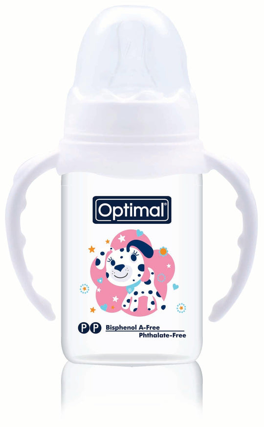 Optimal Bottle Slim Waist- Round Nipple With Handles 140ml