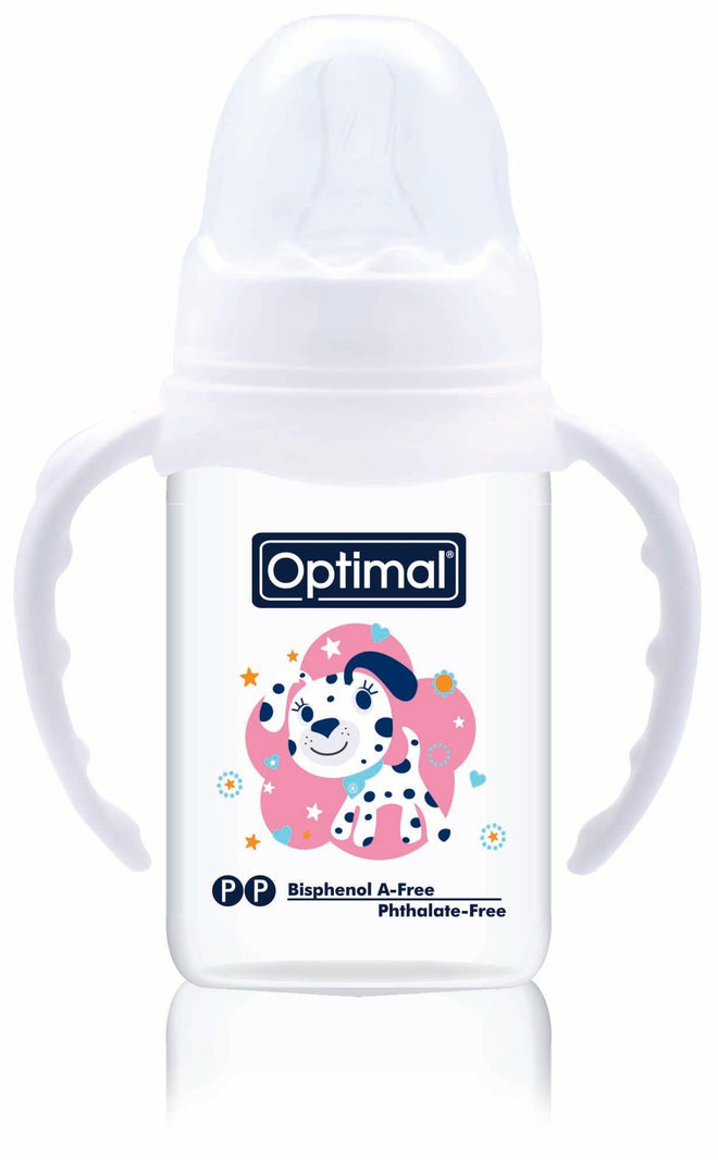 Optimal Bottle Slim Waist- Round Nipple With Handles 140ml