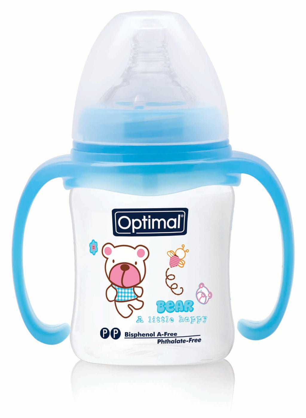 Optimal Bottle Wide- Round Nipple- With Handles 180ml