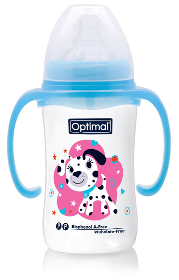 Optimal Bottle Wide- Round Nipple- With Handles 240ml