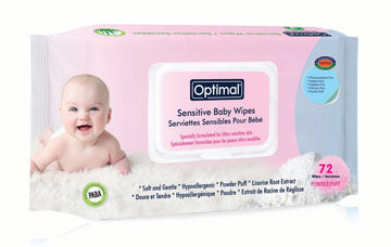 Optimal Wipes Sensitive Powder Puff With Lid x 72