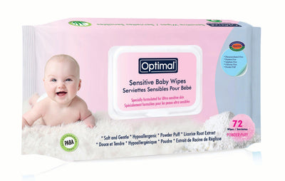 Optimal Wipes Sensitive Powder Puff With Lid x 72