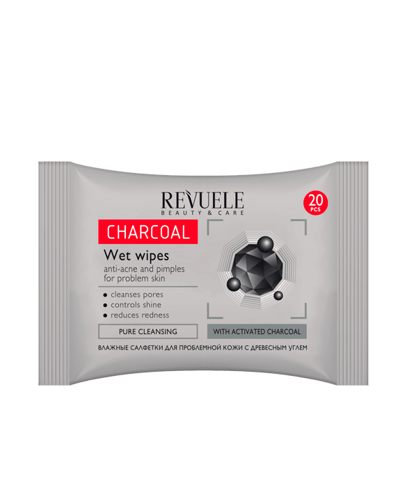Revuele Wet Wipes Charcoal Anti-Acne And Pimples For Problem Skin