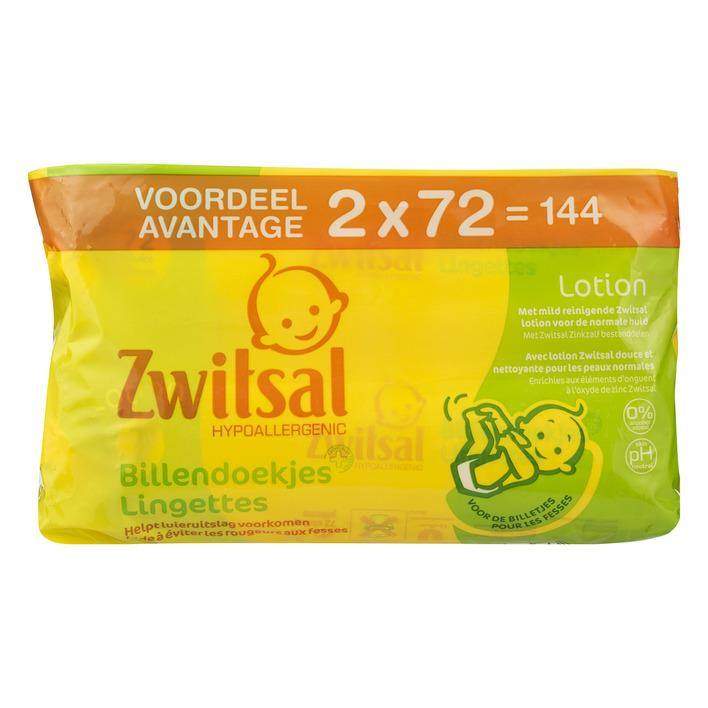 Zwitsal Lingettes Lotions 2*72Pc