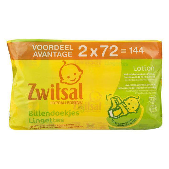 Zwitsal Lingettes Lotions 2*72Pc