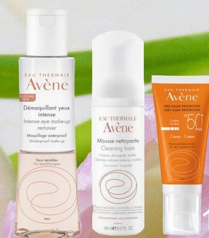 Avene Bundle Eye Make Up Remover And Cleansing Foam And Sunscreen Cream - FamiliaList