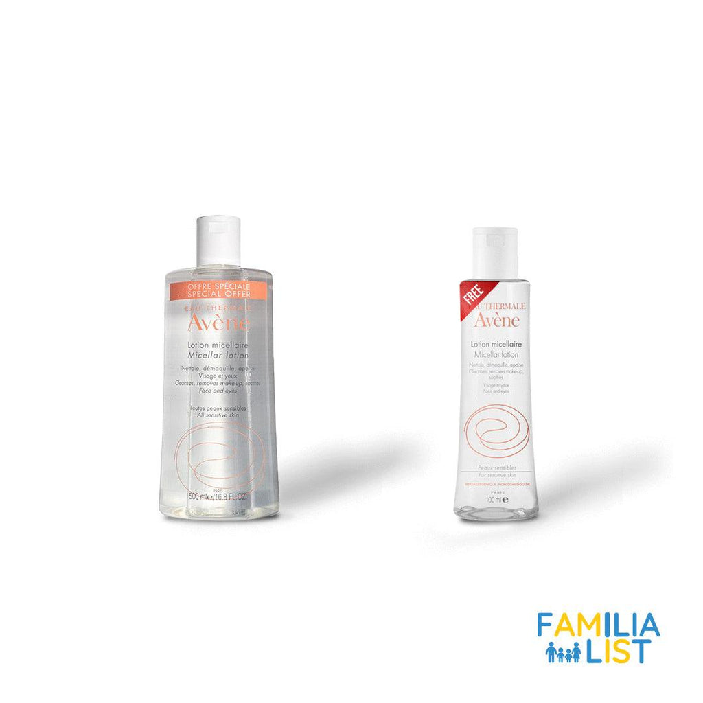 Avene Bundle Face Micellar Lotion Buy 1 500ml and get 1 100ml For Free - FamiliaList