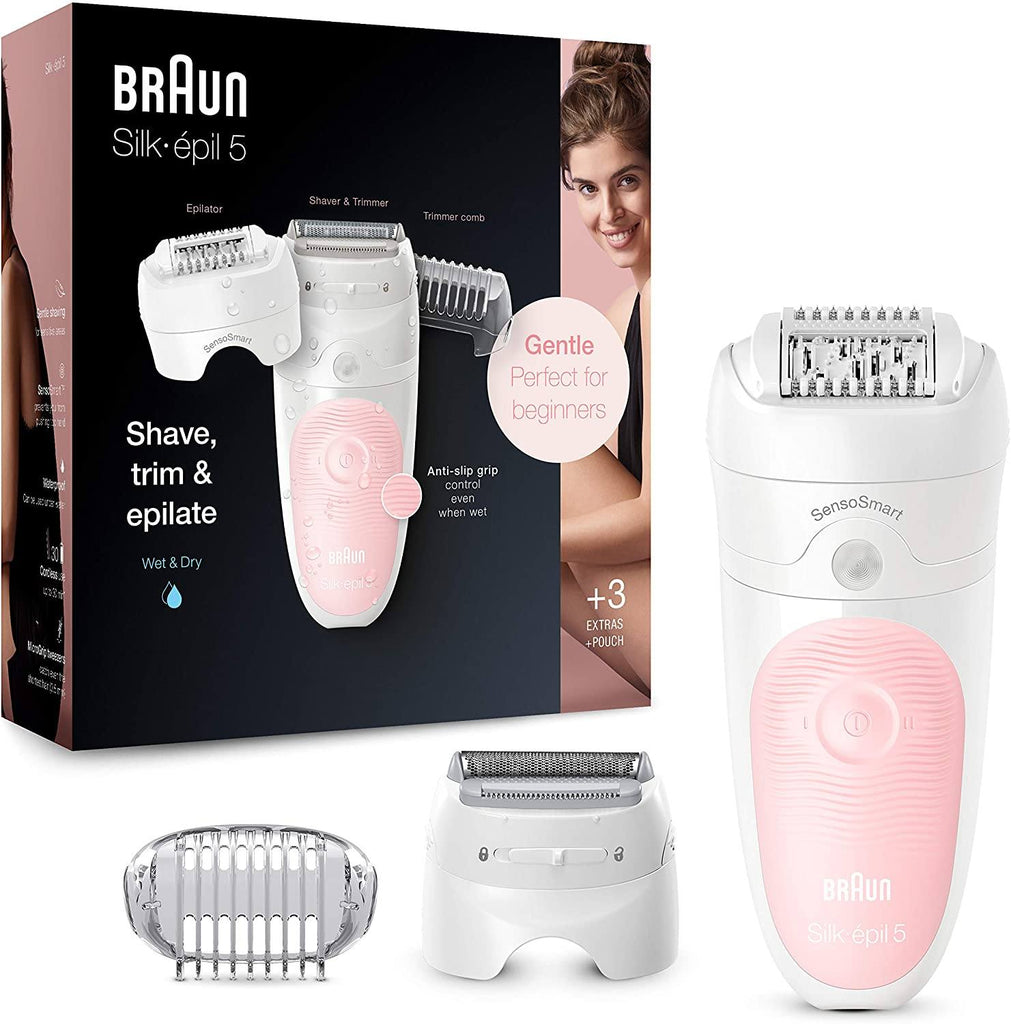 Braun Silk-épil 3-270,Epilator for Long-Lasting Hair Removal from roots,20  Tweezer System,Smartlight technology reveals fine hair, Gentle on