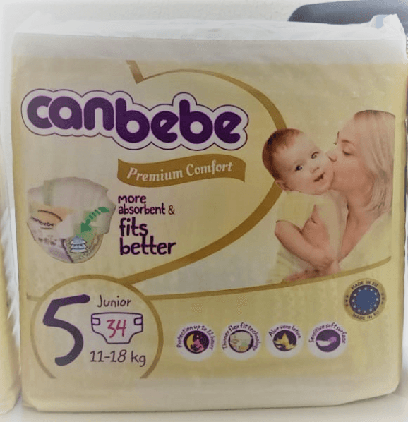 Canbebe Baby Diapers Junior (11-18 kg) 34 Diapers - FamiliaList