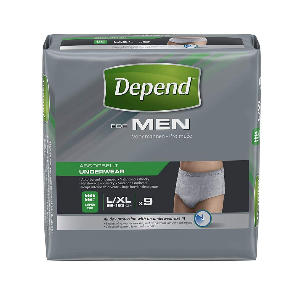 Depend Men Pants L/Xl (96-163Cm) 9Pieces