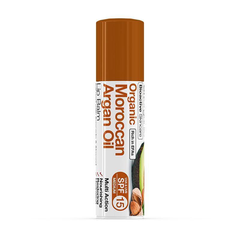Dr Organic Argan Oil Lip Balm Infused With Avocado & Almond 5.7Ml - FamiliaList