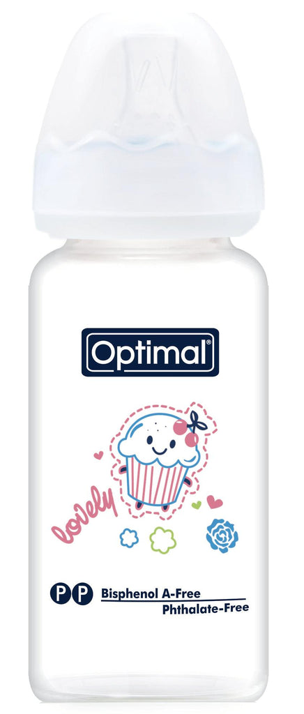 Optimal Bottle Slim Waist- Glass- Round Nipple 160ml