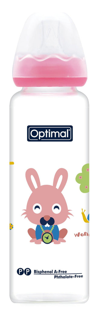 Optimal Bottle Slim Waist- Glass- Round Nipple 240ml