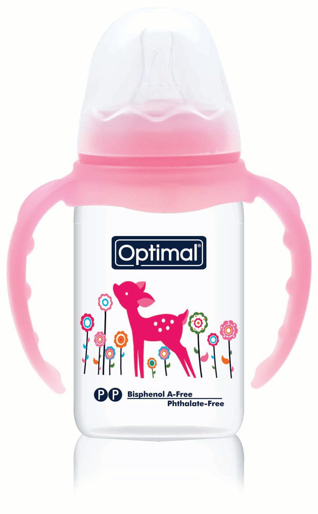 Optimal Bottle Slim Waist- Round Nipple With Handles 140ml