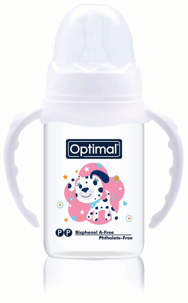 Optimal Bottle Slim Waist- Round Nipple With Handles 140ml