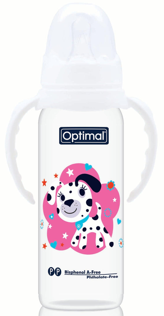 Optimal Bottle Slim Waist- Round Nipple With Handles 240ml