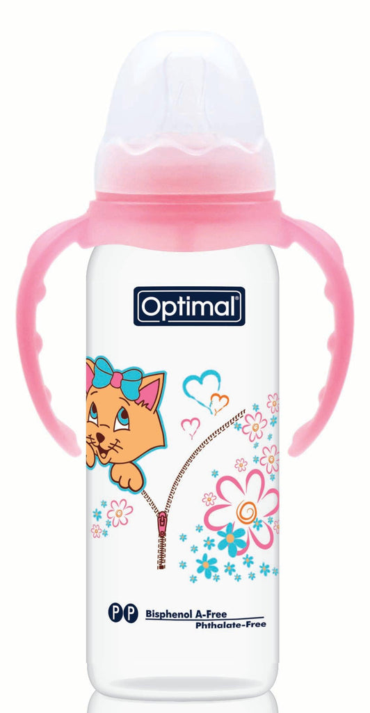 Optimal Bottle Slim Waist- Round Nipple With Handles 240ml