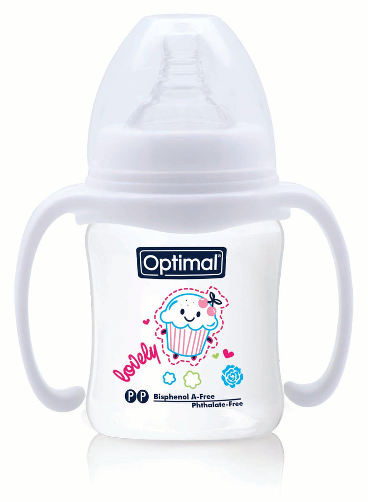 Optimal Bottle Wide- Round Nipple- With Handles 180ml