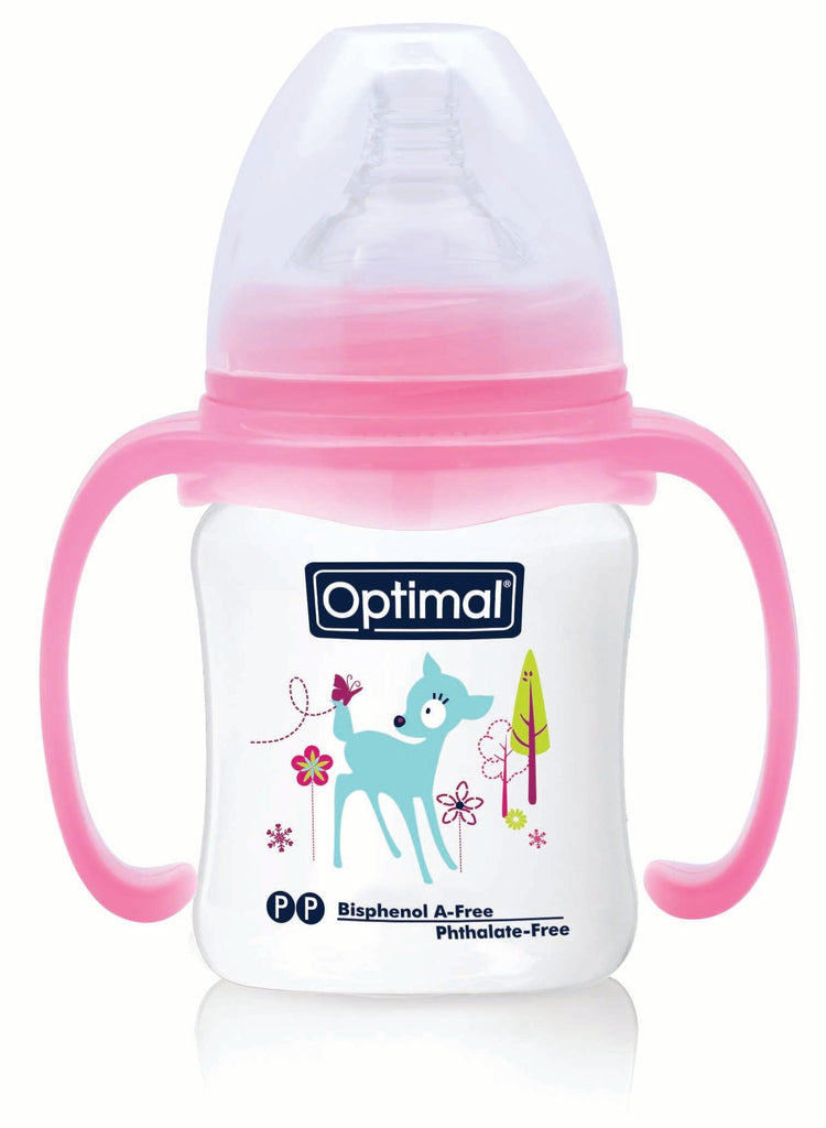 Optimal Bottle Wide- Round Nipple- With Handles 180ml