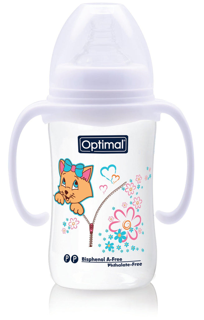 Optimal Bottle Wide- Round Nipple- With Handles 240ml