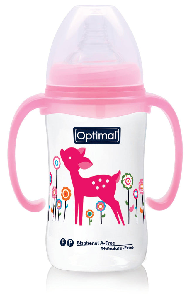 Optimal Bottle Wide- Round Nipple- With Handles 240ml