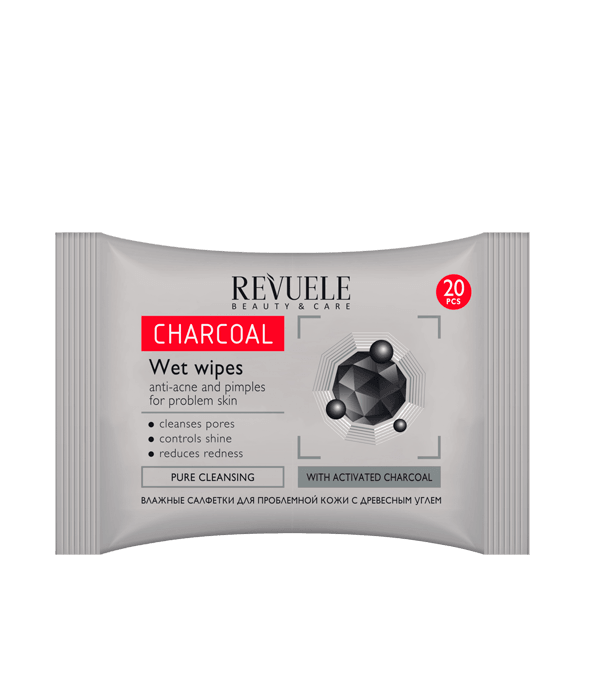 Revuele Wet Wipes Charcoal Anti-Acne And Pimples For Problem Skin - FamiliaList