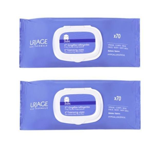Uriage Baby 1st Cleansing Water Wipes (2X70) - FamiliaList